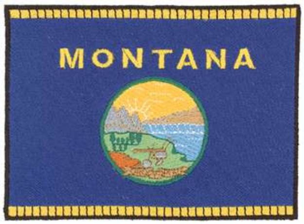 Picture of Montana Flag Machine Embroidery Design