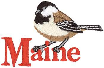 Maine Black-capped Chickadee Machine Embroidery Design
