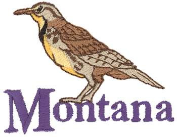 Montana Western Meadowlark Machine Embroidery Design