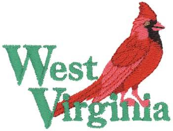 West Virginia Cardinal Machine Embroidery Design