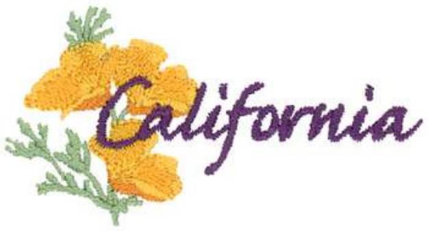 Picture of California Poppy Machine Embroidery Design