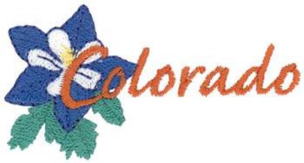Picture of Colorado Columbine Machine Embroidery Design