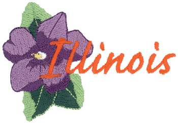 Illinois Violet Machine Embroidery Design