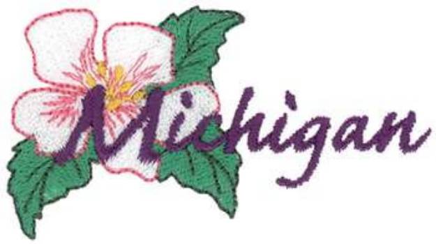 Picture of Michigan Apple Blossom Machine Embroidery Design