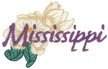 Mississippi  Magnolia Machine Embroidery Design