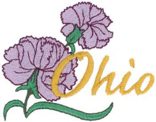 Picture of Ohio Carnation Machine Embroidery Design