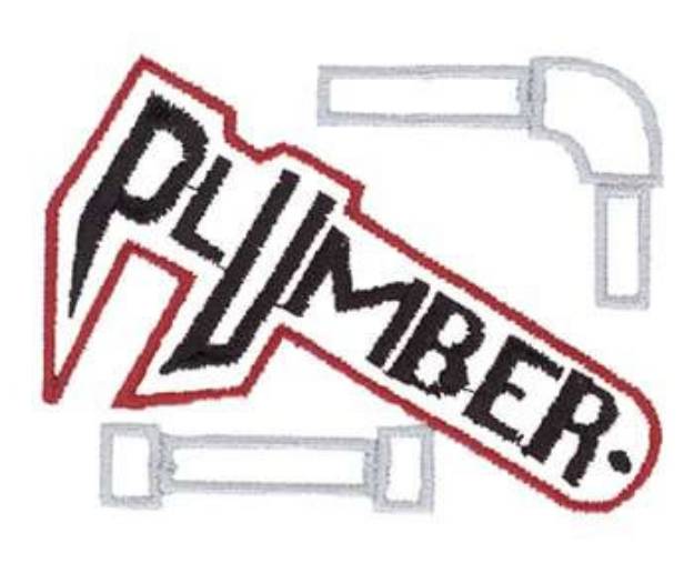 Picture of Plumber Emblem Outline Machine Embroidery Design