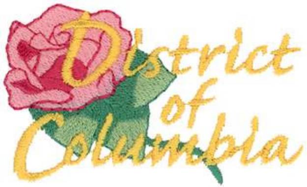 Picture of District Of Columbia Rose Machine Embroidery Design