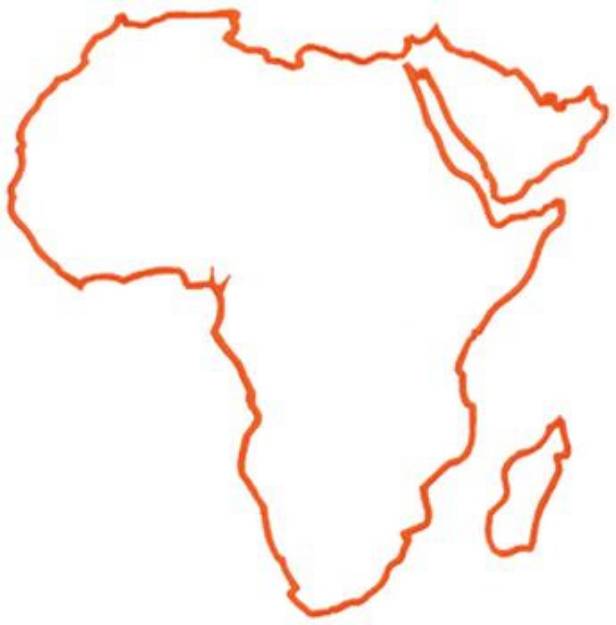 Picture of Africa Outline Machine Embroidery Design