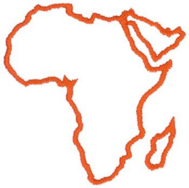 Picture of Africa Outline Machine Embroidery Design