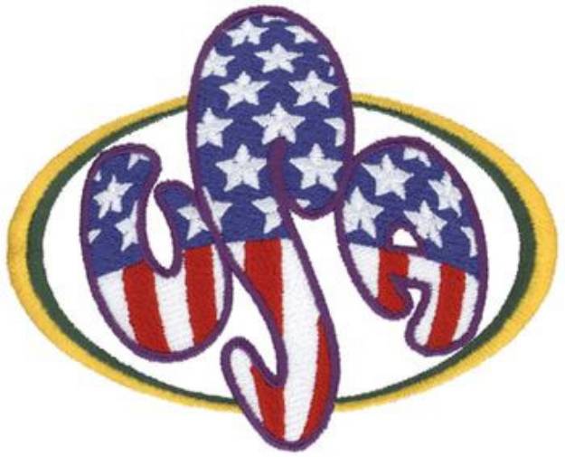 Picture of USA Monogram Machine Embroidery Design