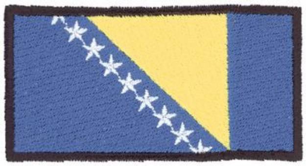 Picture of Bosnia-Herzegovina Flag Machine Embroidery Design