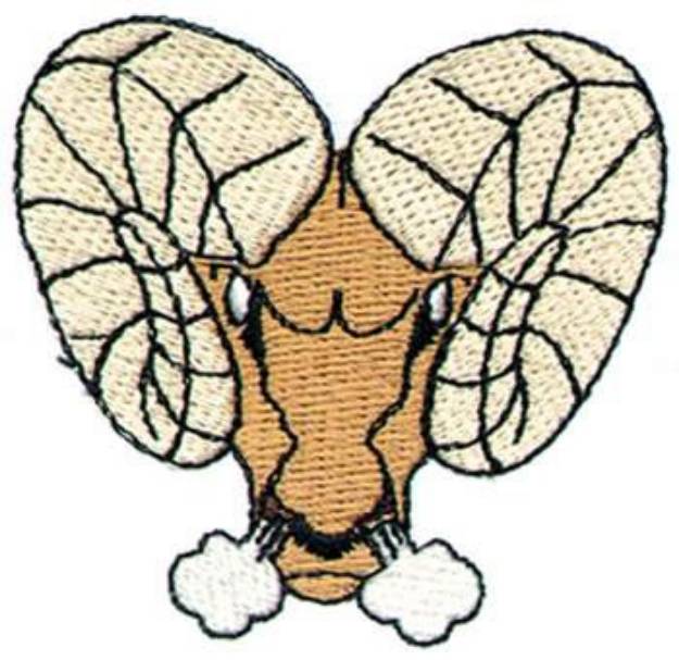 Picture of Ram Head Machine Embroidery Design