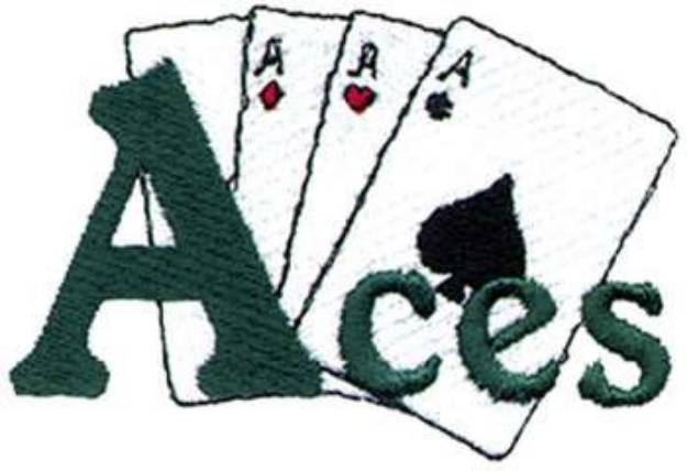 Picture of Aces Machine Embroidery Design