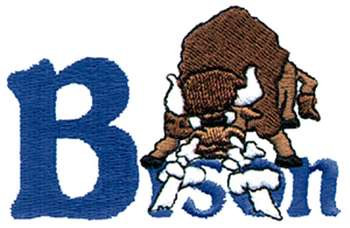 Bison Mascot Machine Embroidery Design