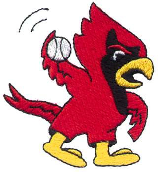Baseball Cardinal Machine Embroidery Design