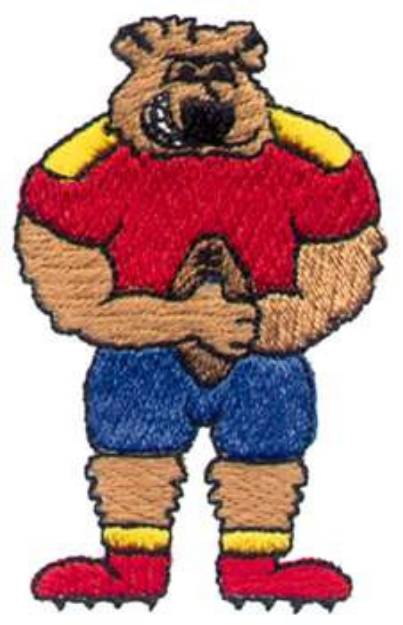 Picture of Football Bear Machine Embroidery Design