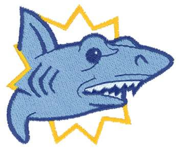 Shark Mascot Machine Embroidery Design