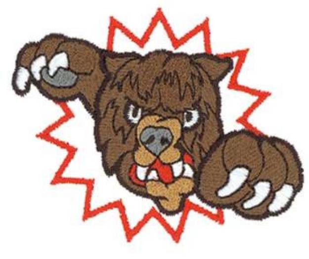 Picture of Bear Mascot Machine Embroidery Design