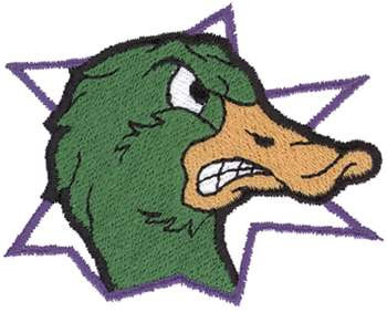 Angry Duck Head Machine Embroidery Design
