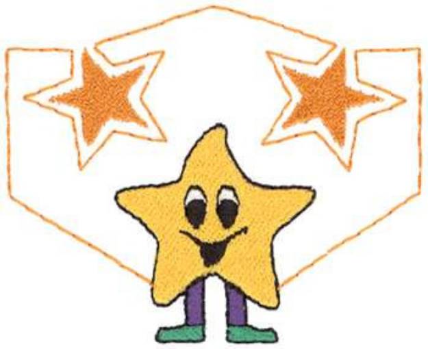 Picture of Star Mascot Machine Embroidery Design