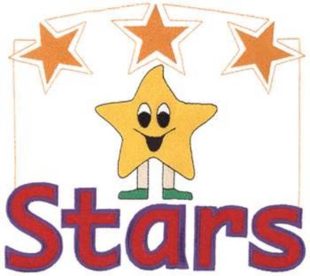 Picture of Stars Mascot Machine Embroidery Design