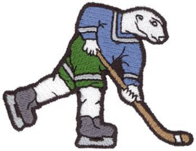 Picture of Polar Bear Hockey Machine Embroidery Design