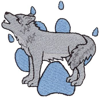Wolf and Print Machine Embroidery Design