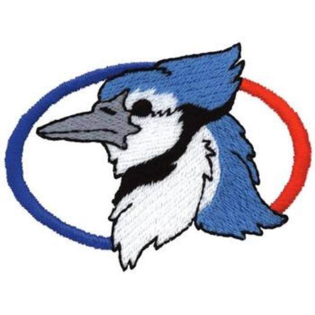 Picture of Blue Jay Emblem Machine Embroidery Design