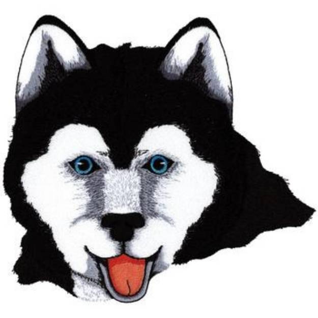 Picture of Husky Head Machine Embroidery Design