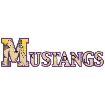 Mustangs Text Machine Embroidery Design