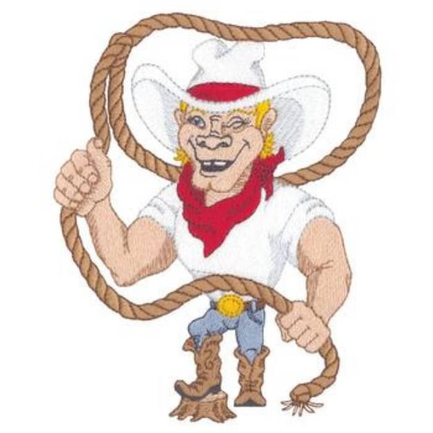 Picture of Lassoing Cowboy Machine Embroidery Design