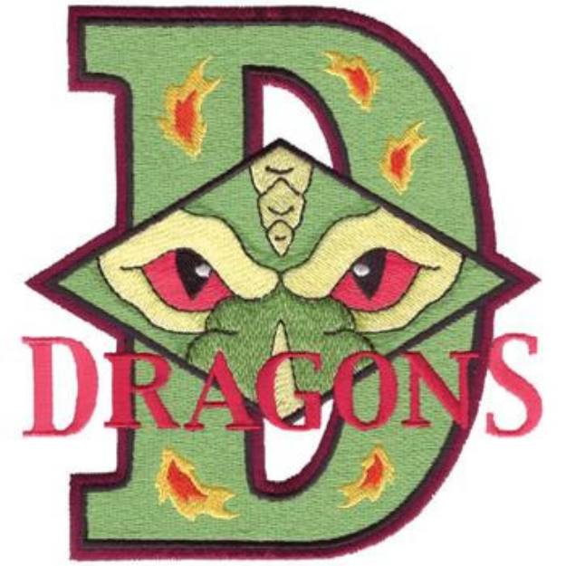 Picture of D for Dragons Machine Embroidery Design