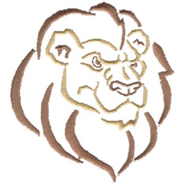 Picture of Lion Outline Machine Embroidery Design