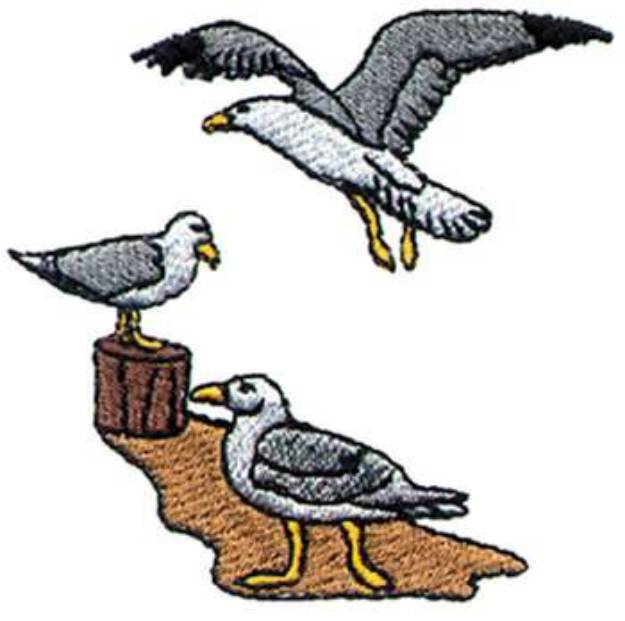 Picture of Seagulls Machine Embroidery Design