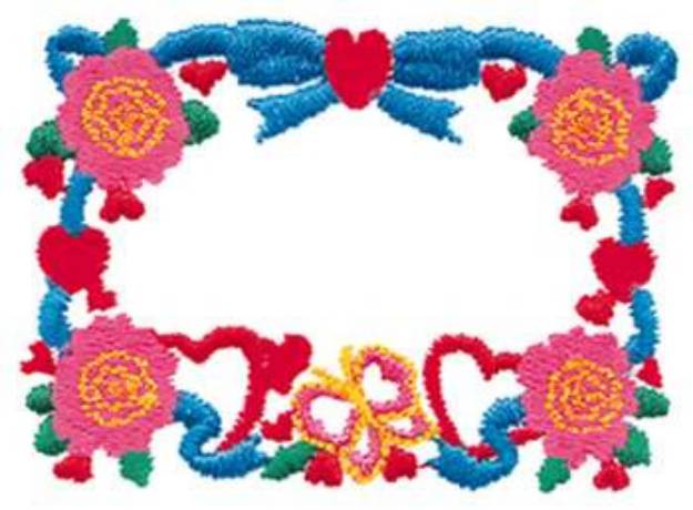 Picture of Flower & Heart Border Machine Embroidery Design