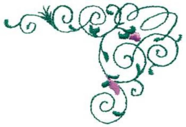 Picture of Flower Corner Machine Embroidery Design