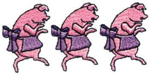 Picture of 3 Pigs Machine Embroidery Design