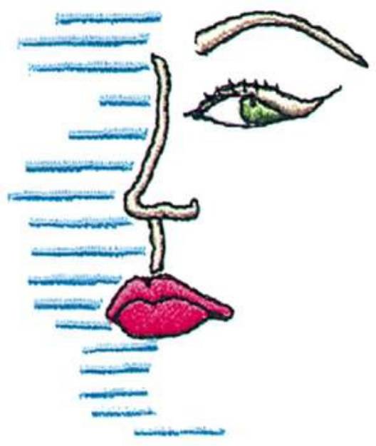 Picture of Abstract Face Machine Embroidery Design