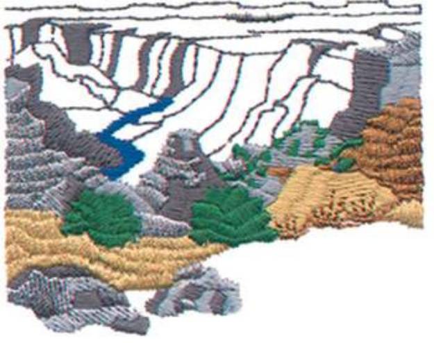 Picture of Canyon Scene Machine Embroidery Design