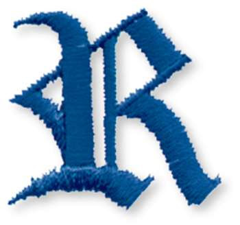 Old Style Letter R Machine Embroidery Design