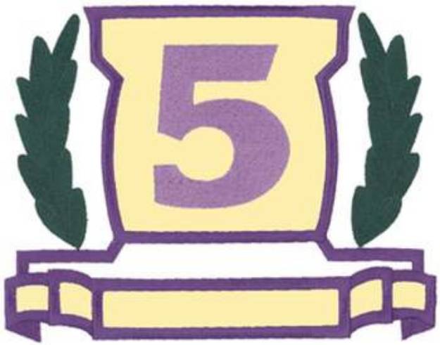 Picture of Applique Number 5 Machine Embroidery Design