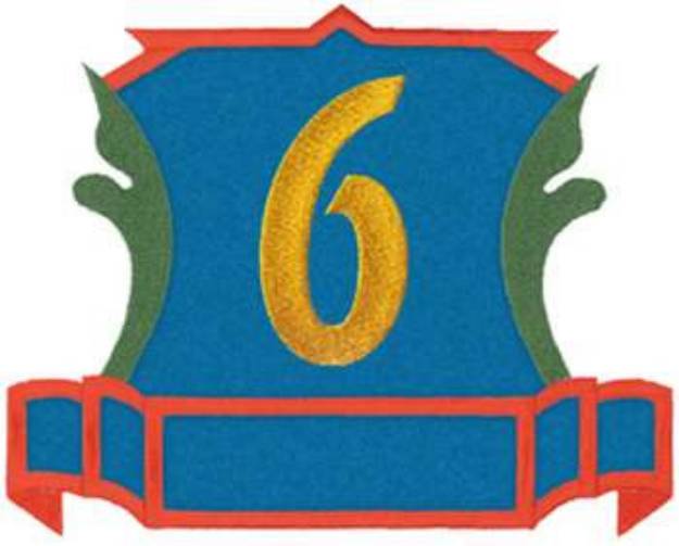 Picture of Applique Number 6 Machine Embroidery Design