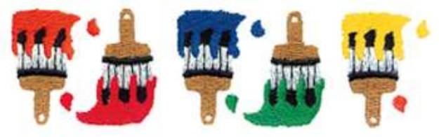 Picture of Paintbrushes Machine Embroidery Design