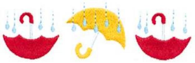 Picture of Umbrellas W/ Rain Machine Embroidery Design