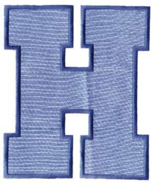 Picture of Block Letter H Machine Embroidery Design