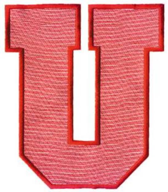 Picture of Block Letter U Machine Embroidery Design