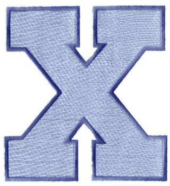 Picture of Block Letter X Machine Embroidery Design