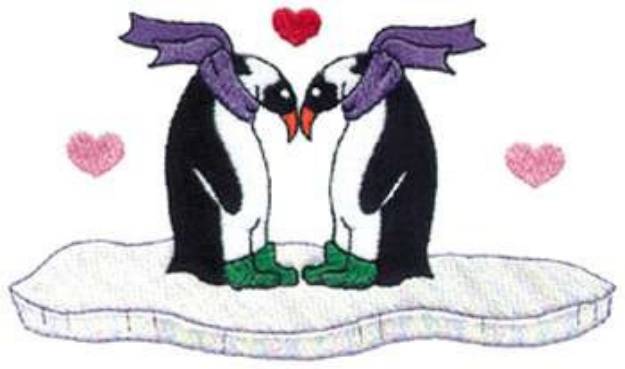 Picture of Penguin Love Machine Embroidery Design