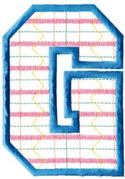 Picture of Plaid Letter G Machine Embroidery Design
